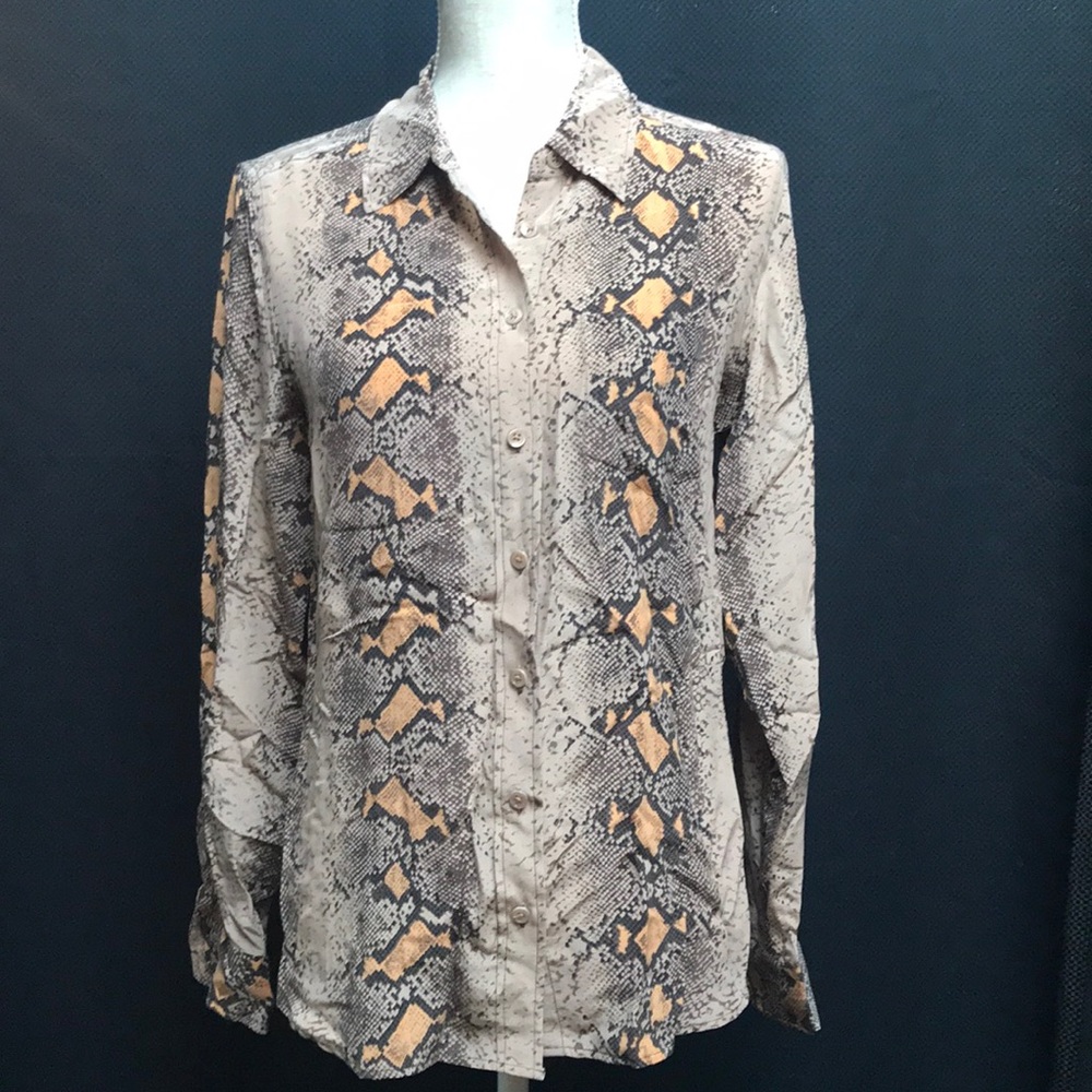 Equipment snakeskin print silk shirt